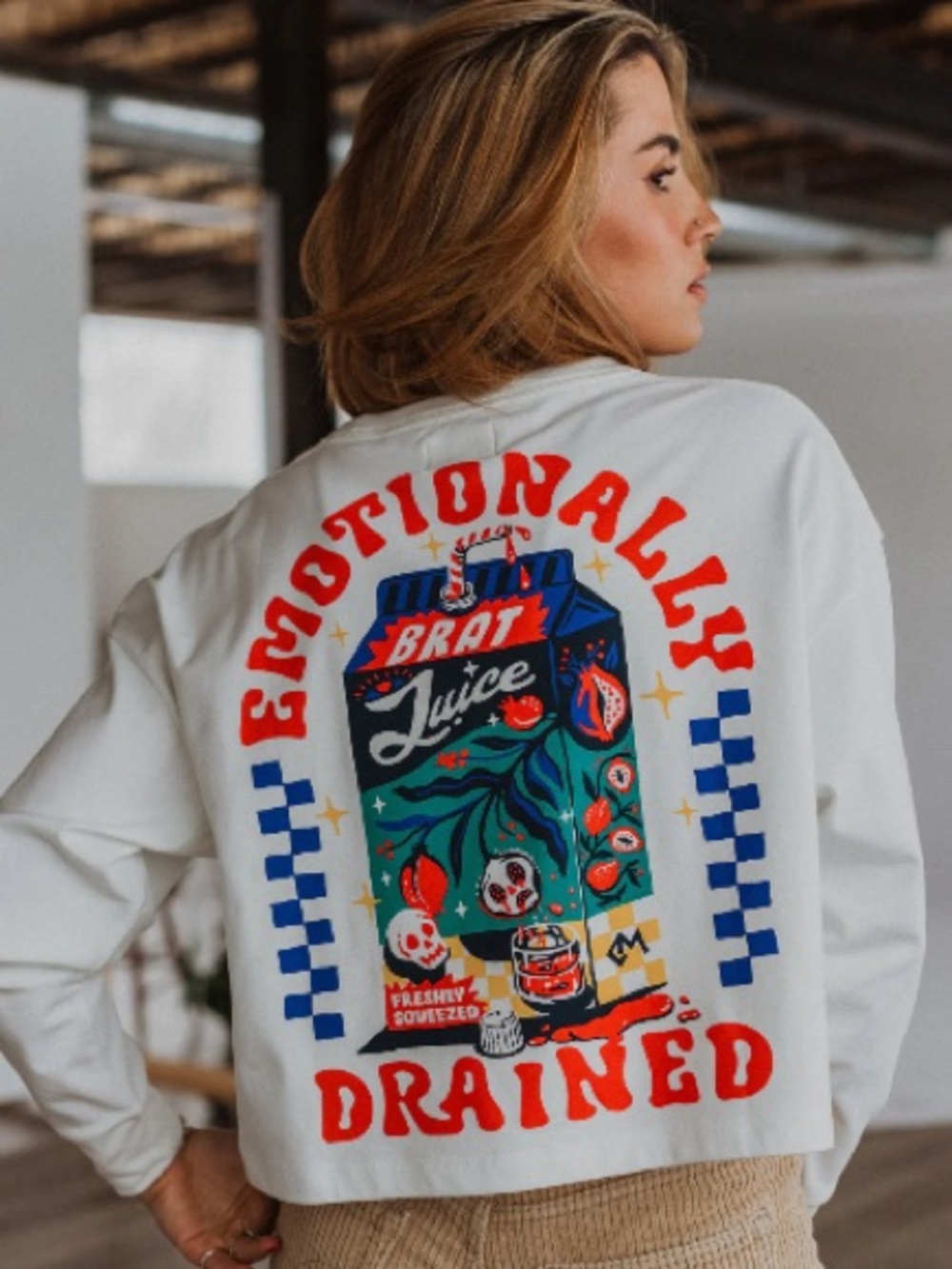 Octopied Mind Emotionally Drained Crop T Shirt